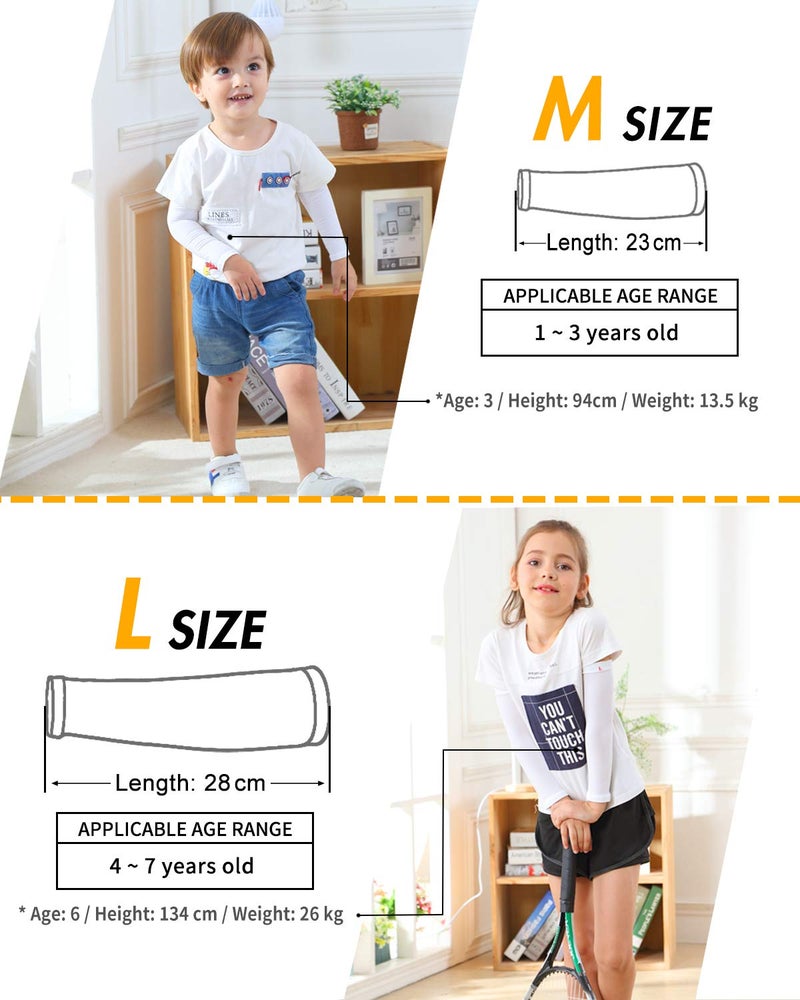 Newbyinn Arm Sleeves for Kids Child Toddlers, Age 1-7, UV Sun Protection, Cooling Sleeves to Cover Arms - Image 3